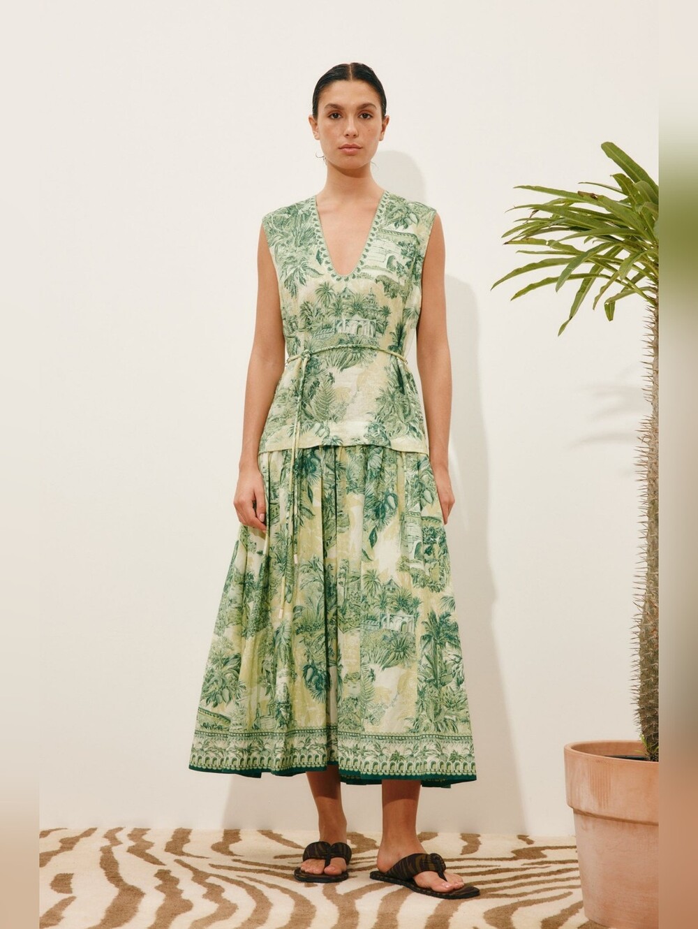 Alemais sara midi dress US 2